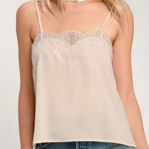 Maddox Ivory Satin Lace Cami